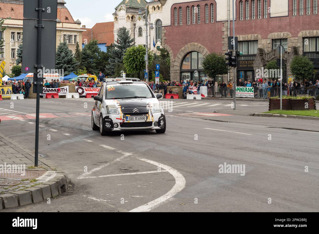 Marosvasarhely/ Transylvania - June 23 rd 2018: Citroen C2  performing during Super Rally Trofeul Targu Mures. Stock Photo