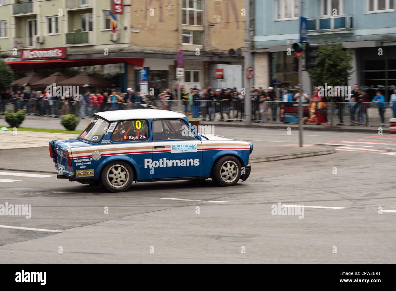 Marosvasarhely, Transylvania - June 23 rd 2018: Trabant 601  performing during Super Rally Trofeul Targu Mures. Stock Photo