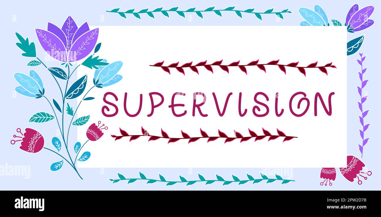Inspiration showing sign Supervision, Concept meaning monitoring and