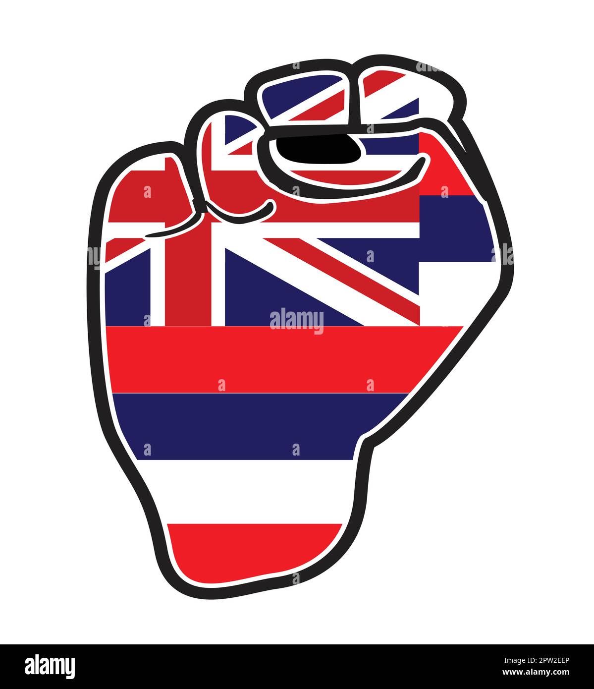 Hawaii State Flag Power Fist Stock Vector Image & Art Alamy