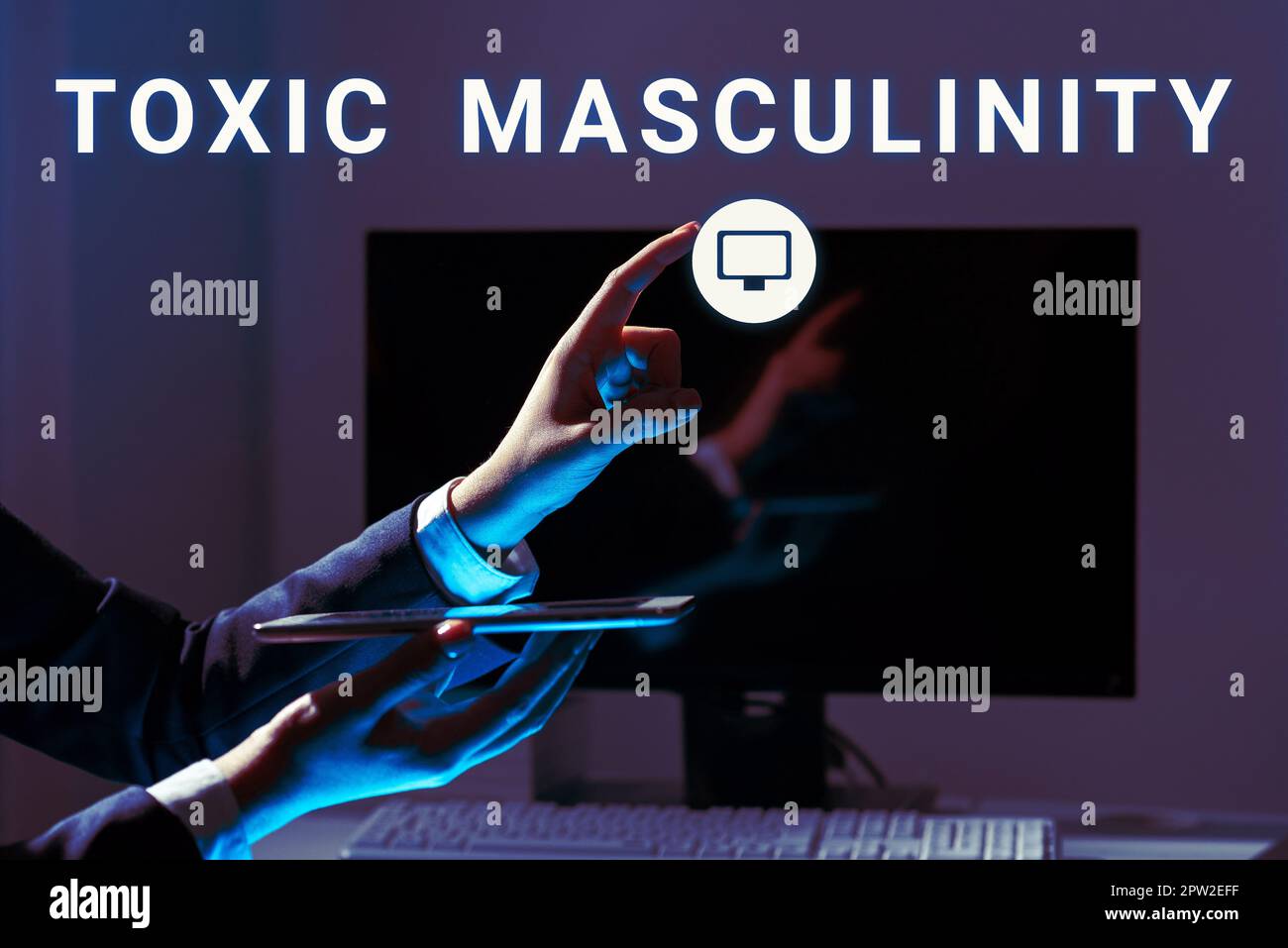 Conceptual display Toxic Masculinity, Conceptual photo describes narrow repressive type of ideas about the male gender role Stock Photo