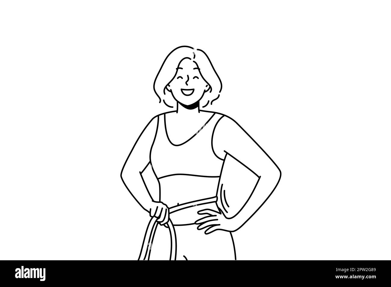 Girl measure tape waist Black and