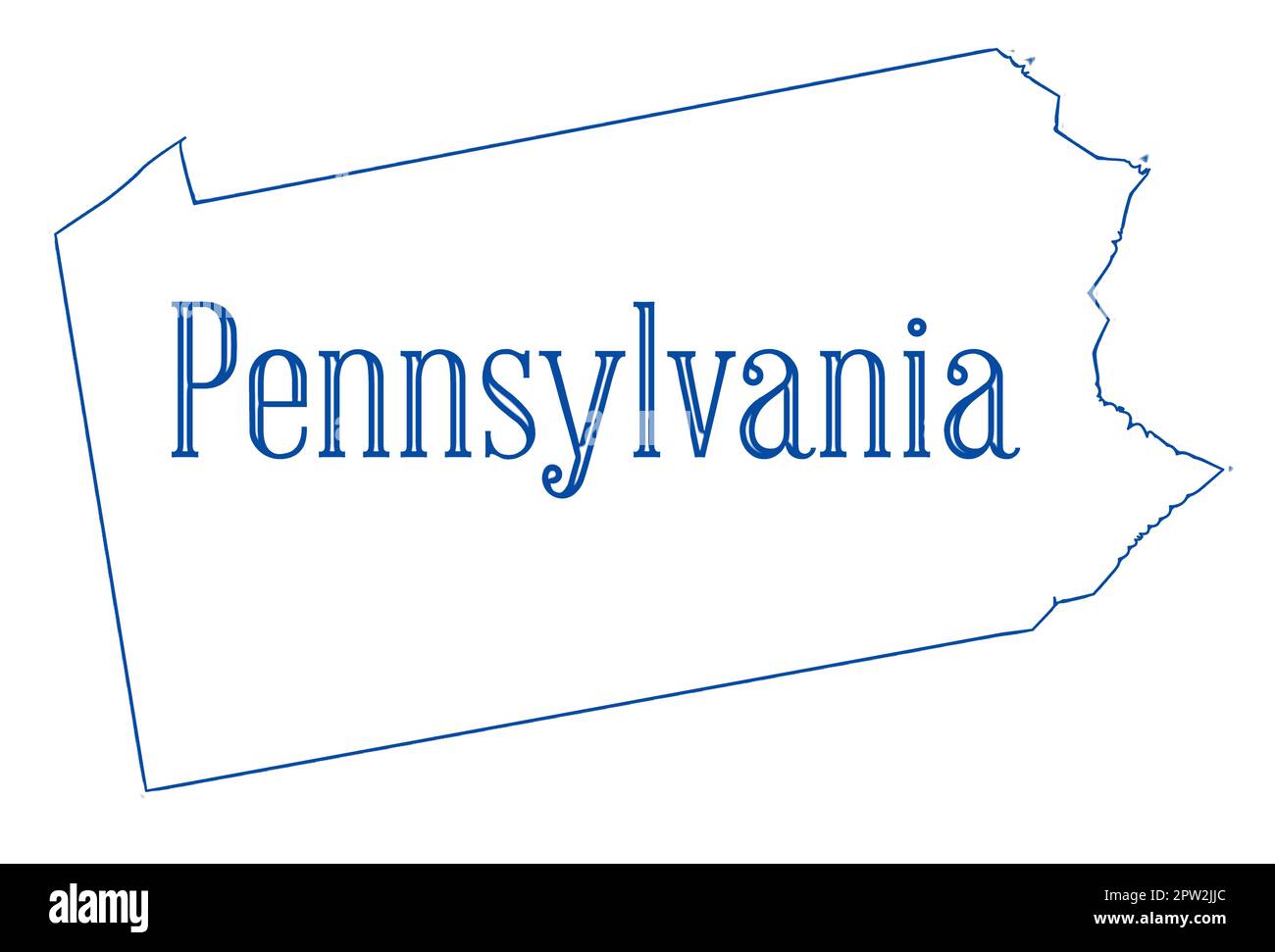 Outline map of the state of Pennsylvania Stock Photo Alamy