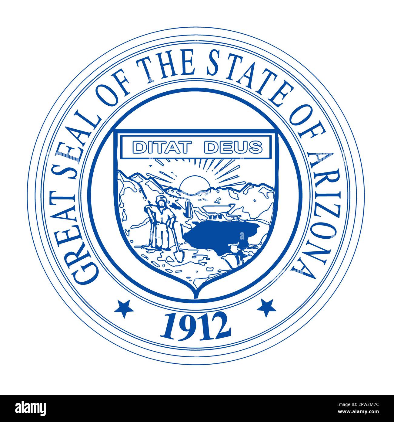 The state seal of Arizona on a white background Stock Photo - Alamy