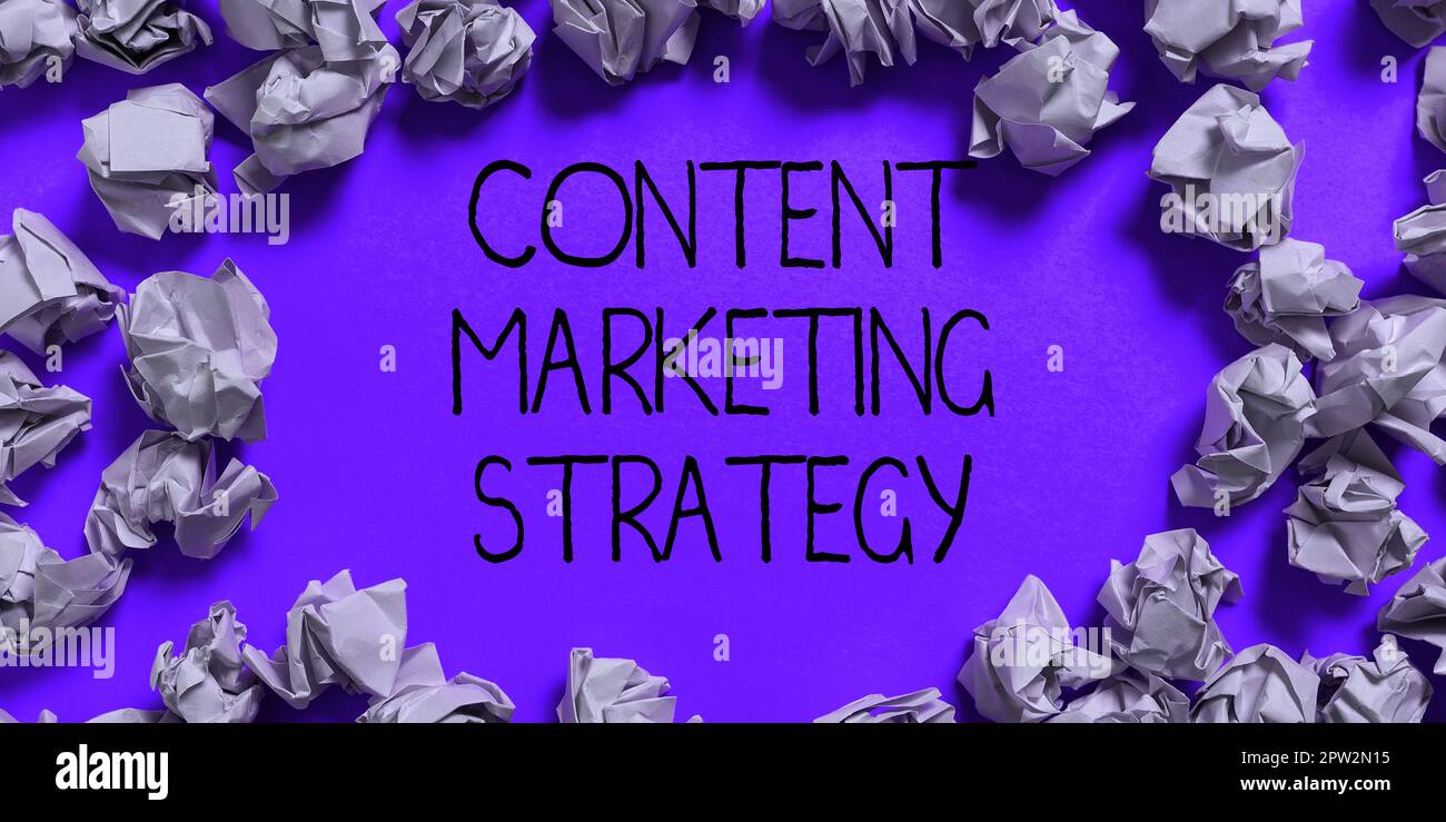Writing displaying text Content Marketing Strategy, Word for distributing content to targeted audience online Stock Photo