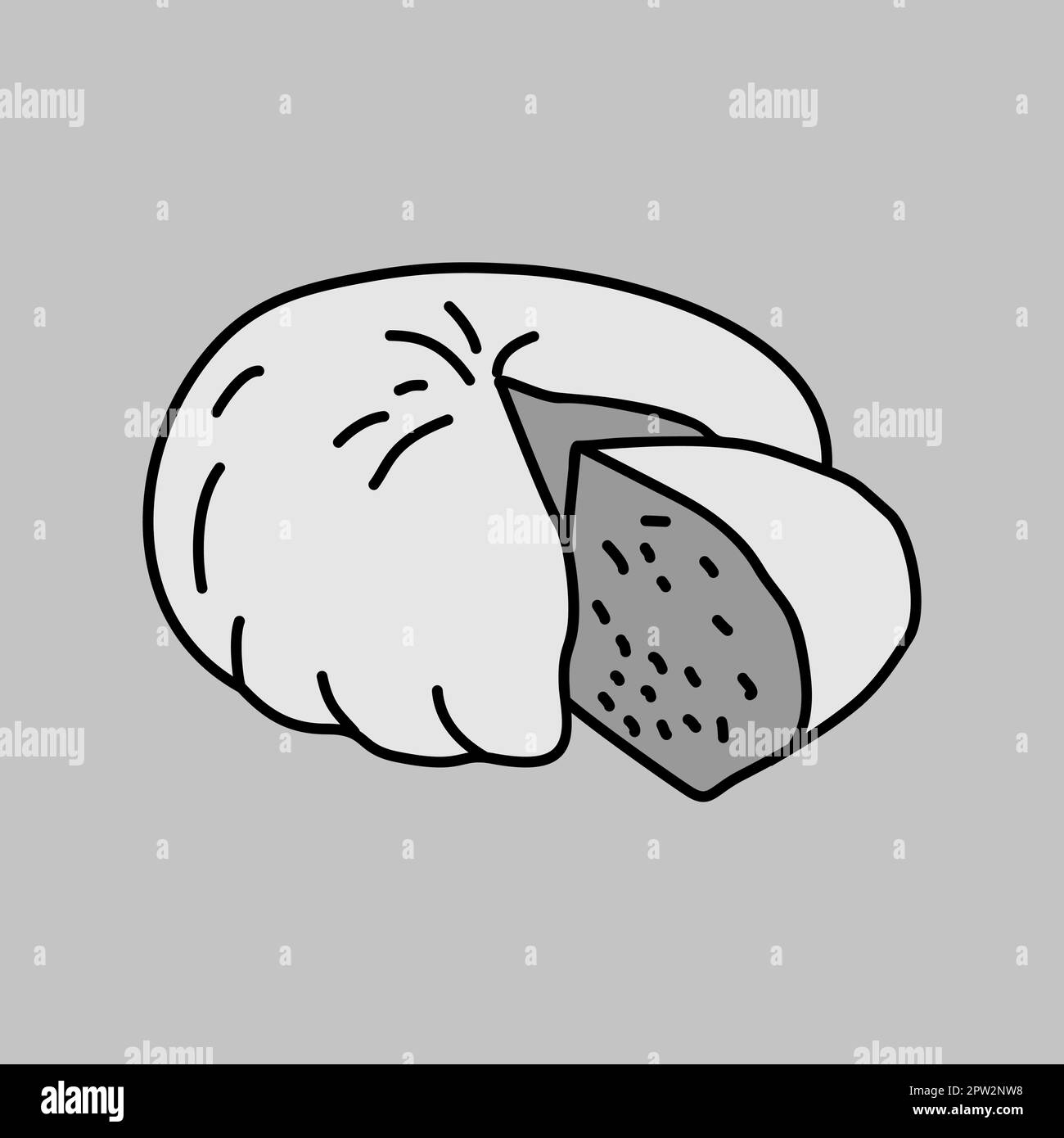 Goat Cheese vector grayscale icon. Farm animal sign Stock Vector Image