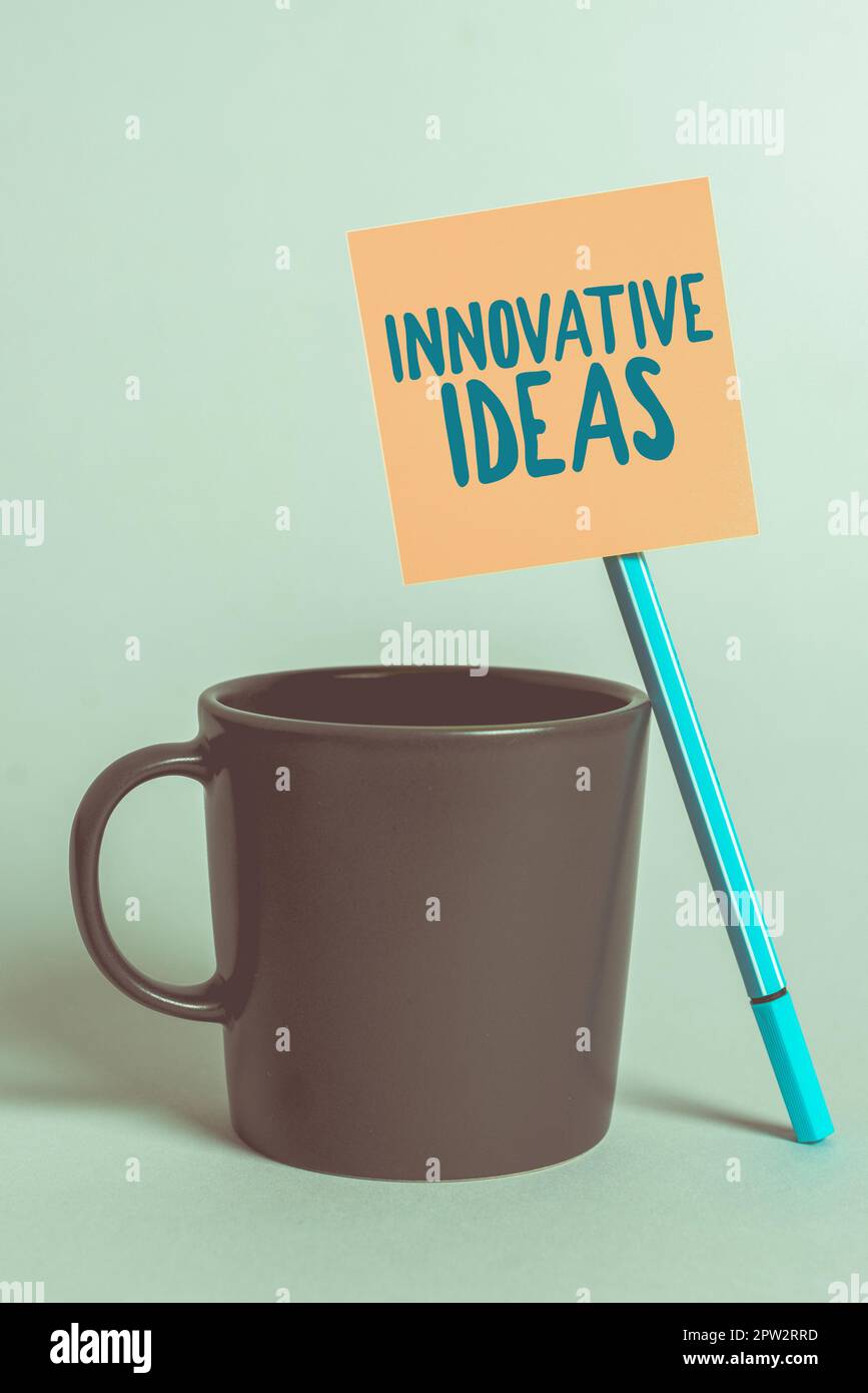 Hand writing sign Innovative Ideas, Business overview concepts that are ...