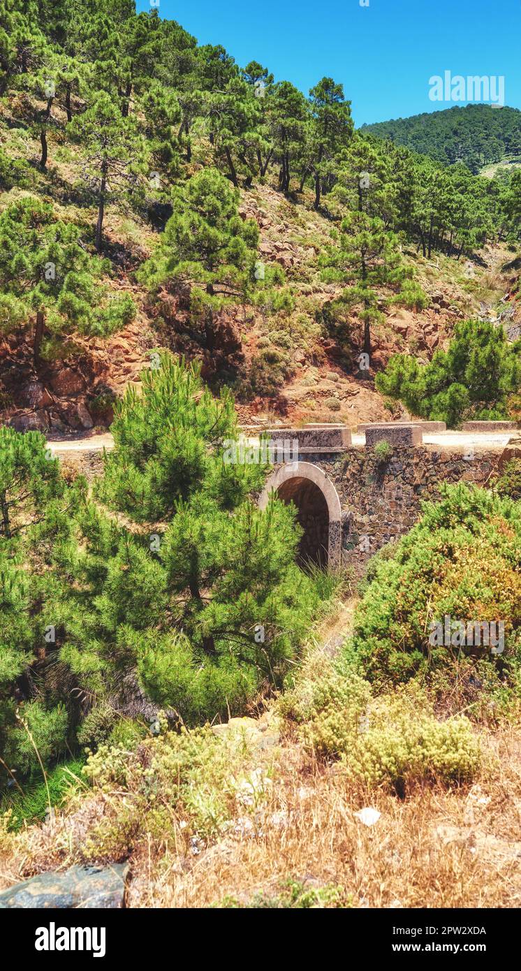 Ronda - the ancient city of Ronda, Andalusia. Landscape around old city of Ronda, Andalusia, Spain Stock Photo