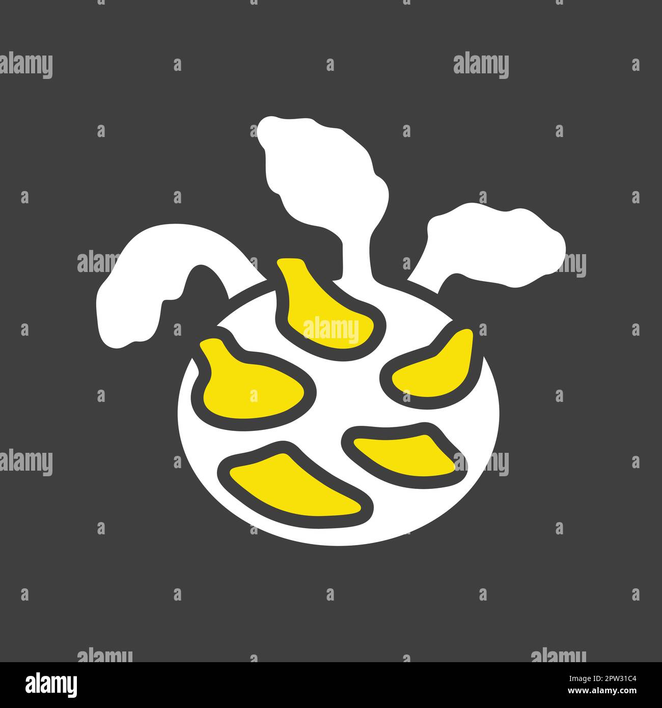 Kohlrabi or German Turnip isolated vector icon Stock Vector