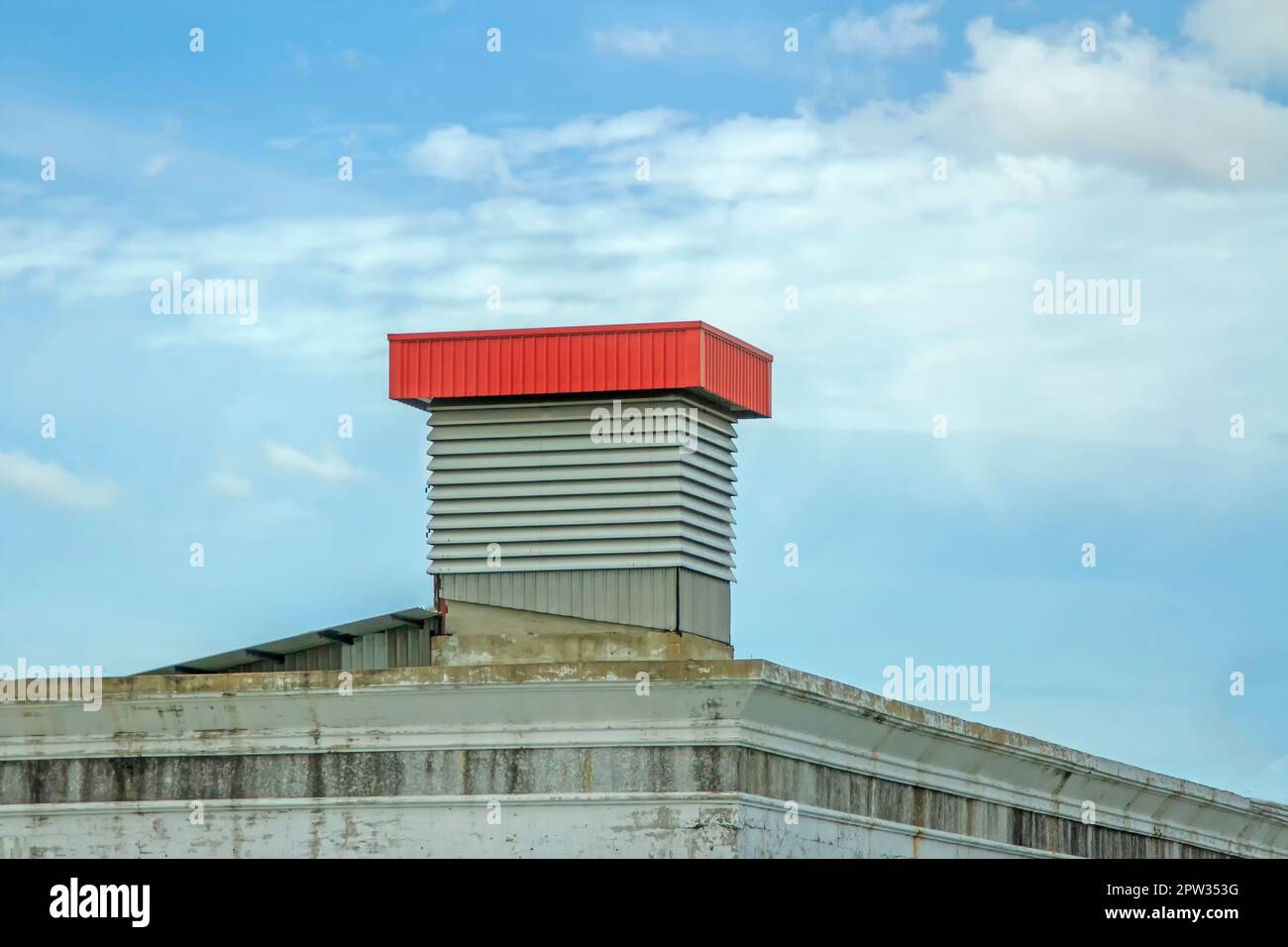 Building abandoned buildings with blue sky background Stock Photo - Alamy