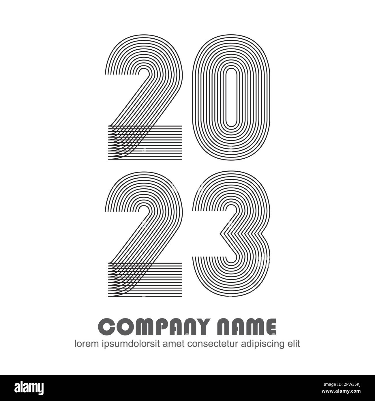 Abstract modern graphic design vector illustration background.  Annual report. Happy New Year. 2023 number. Business greeting celebration banner poster magazine template sign post social media layout Stock Vector
