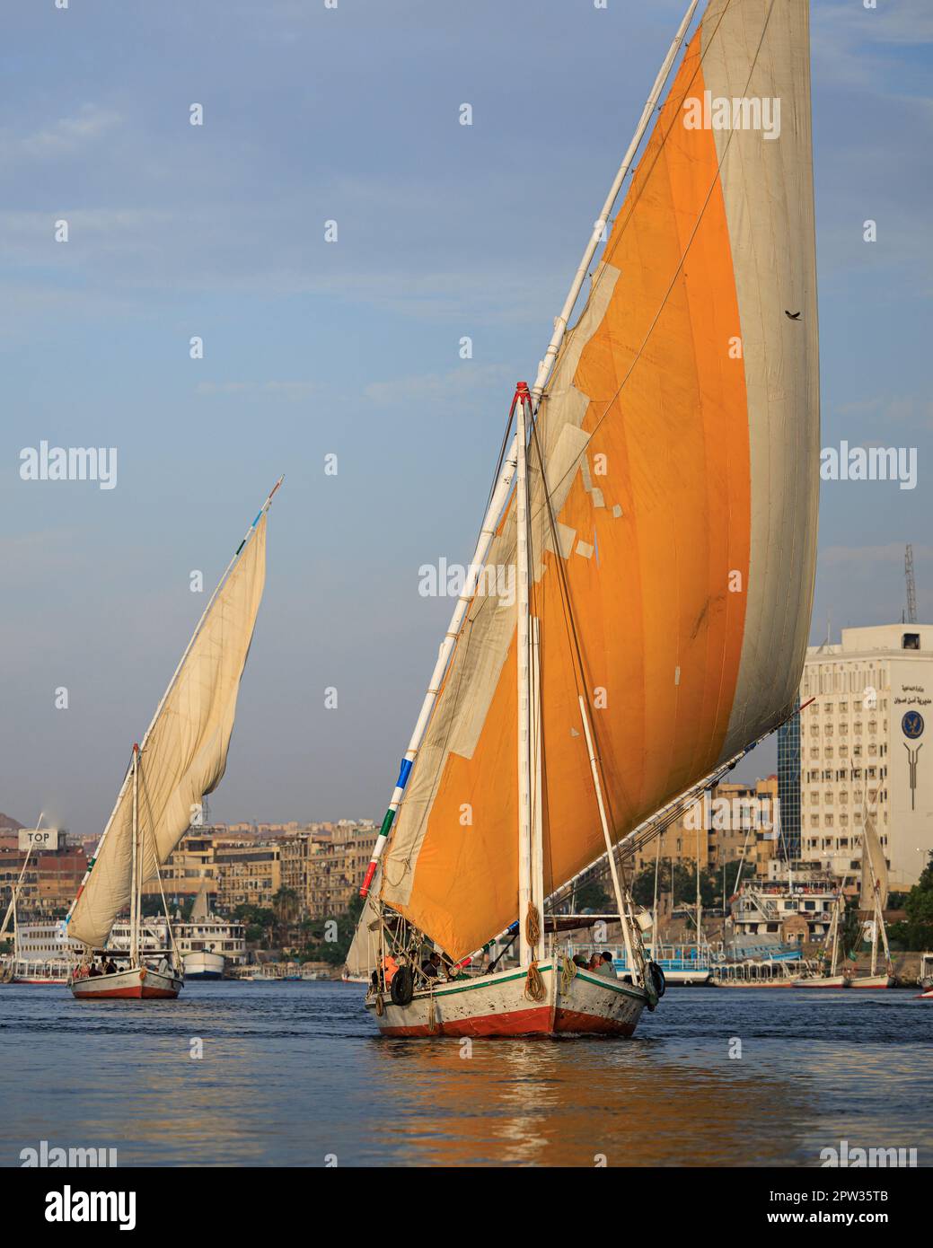 Felucca on Nile river in Aswan - Egypt Stock Photo - Alamy