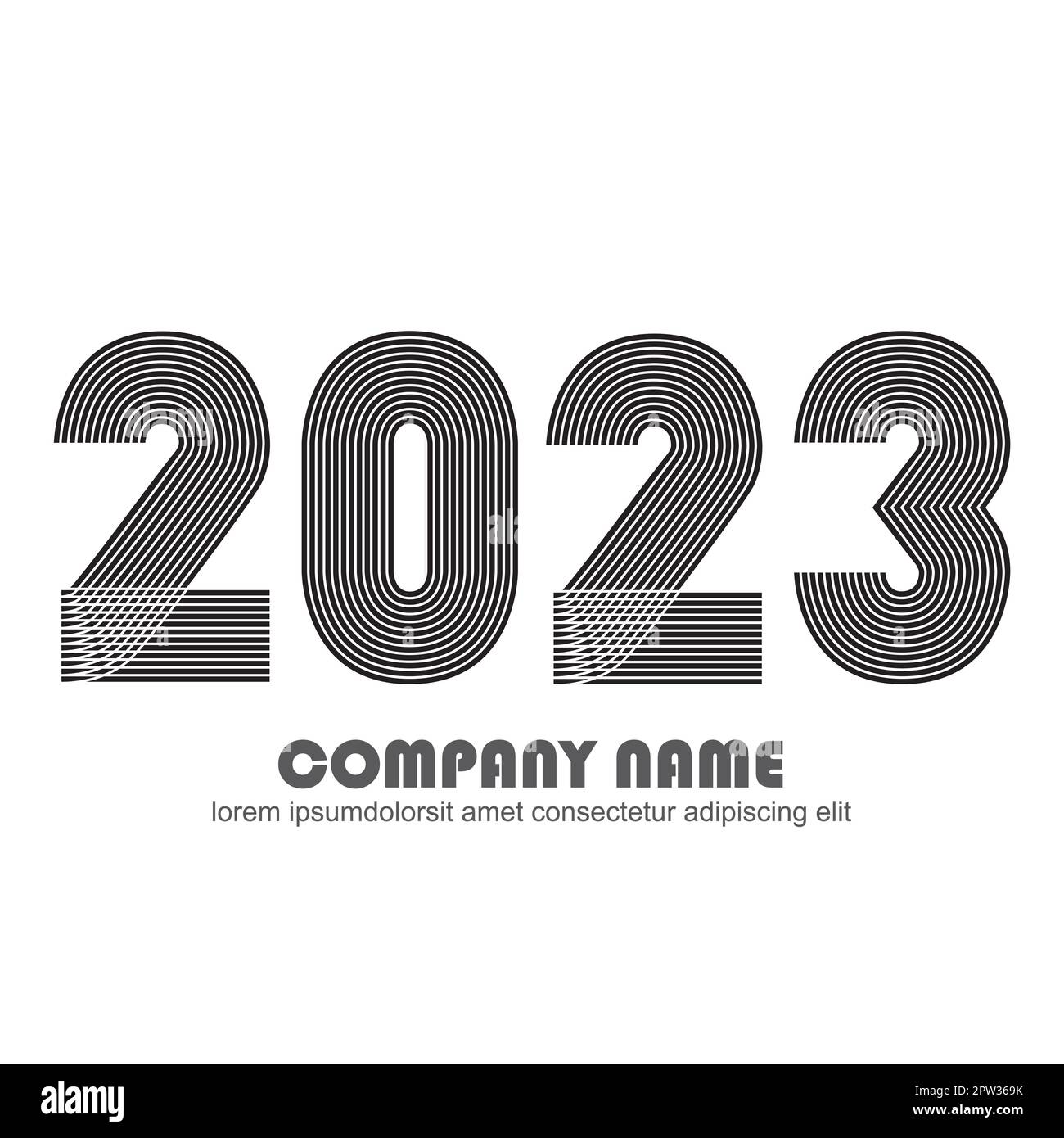 Abstract modern graphic design vector illustration background.  Annual report. Happy New Year. 2023 number. Business greeting celebration banner poster magazine template sign post social media layout Stock Vector