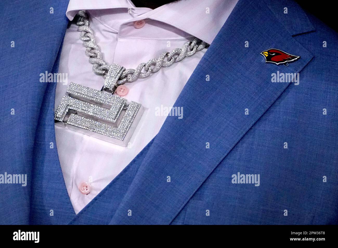 Arizona Cardinals firstround draft pick Paris Johnson Jr. speaks after