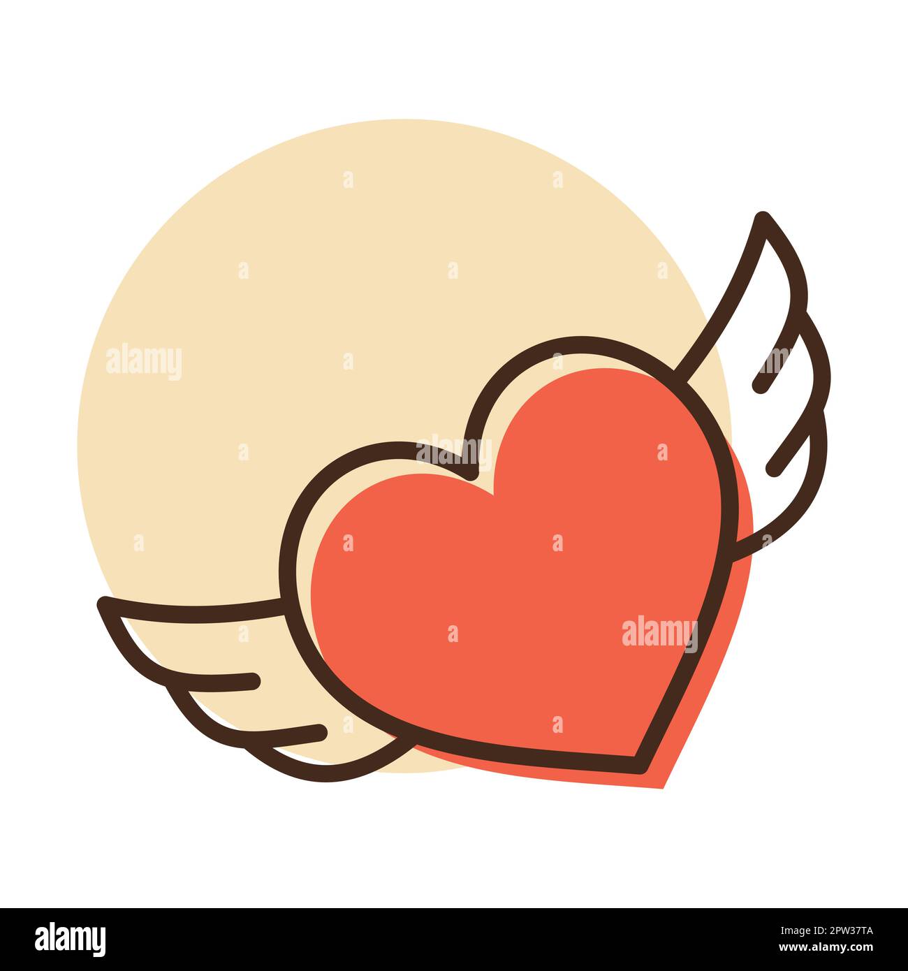 Heart with wings icon. Valentines day symbol Stock Vector Image & Art ...