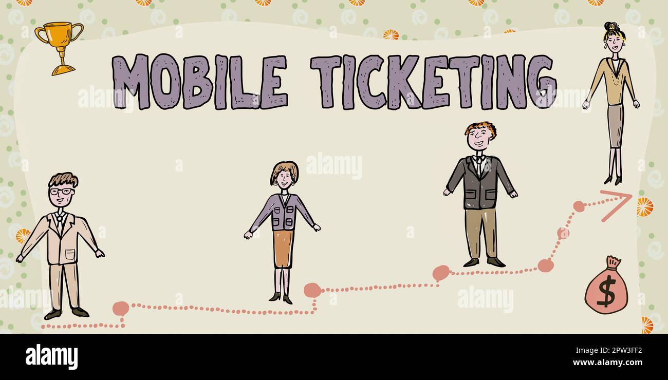 Ticket Text Message Sample Text caption presenting Mobile Ticketing, Business approach tickets ...