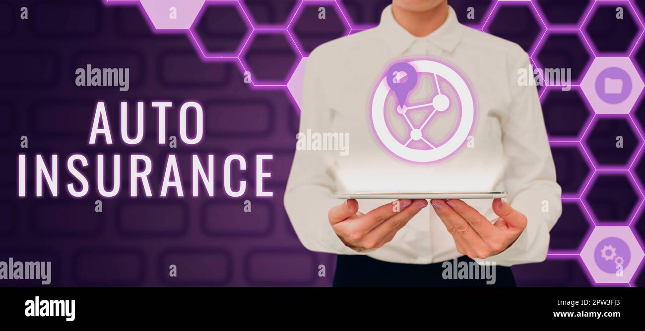 Sign displaying Auto Insurance, Concept meaning Protection against ...