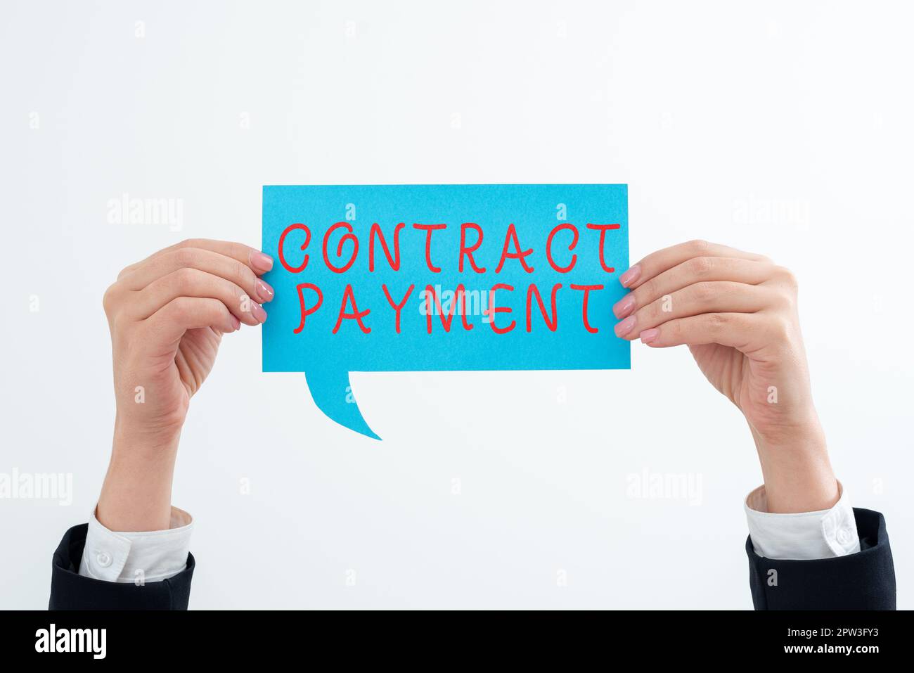 Sign displaying Contract Payment, Word Written on payments made by ...