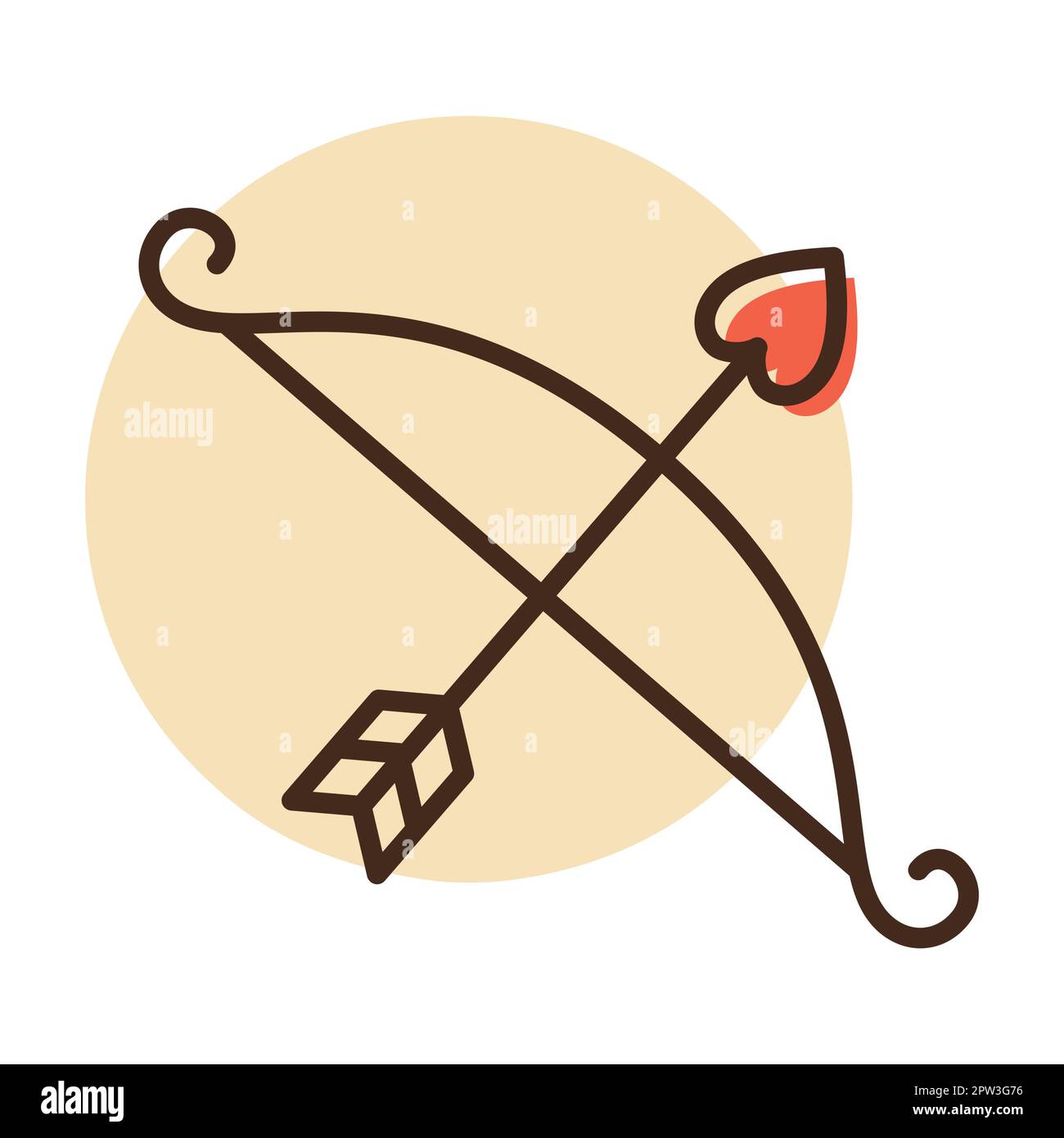 Cupid bow and arrow vector icon Stock Vector Image & Art Alamy
