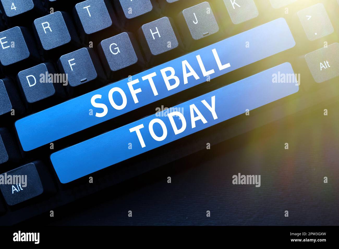 Conceptual caption Softball, Business idea a sport similar to baseball
