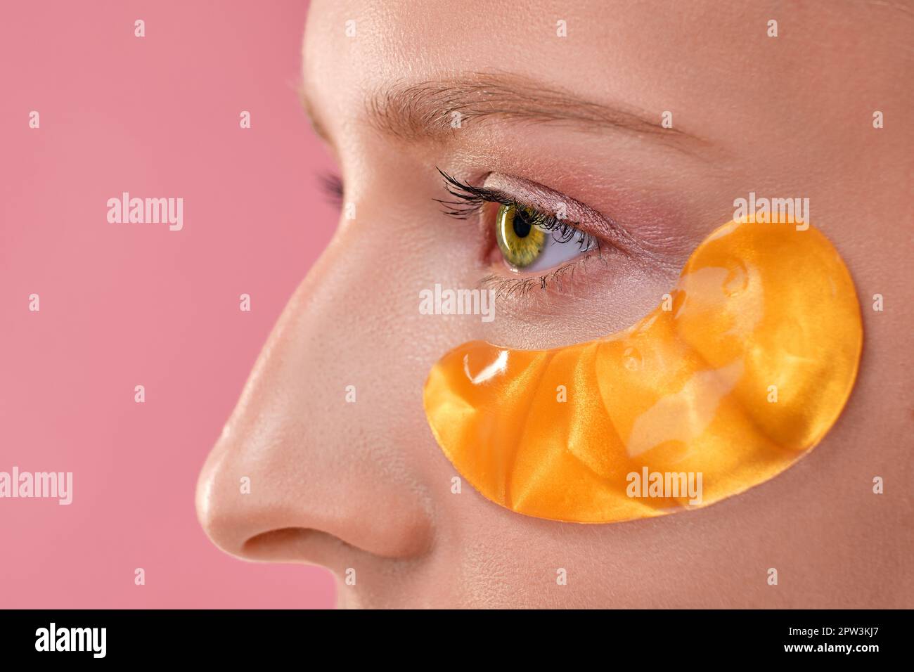 Macro photo of an eye with mask for the skin around the eyes Stock