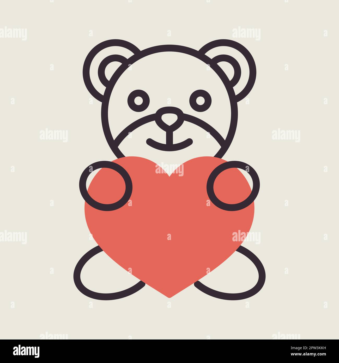 Teddy holding in the paws of big heart icon Stock Vector Image & Art ...