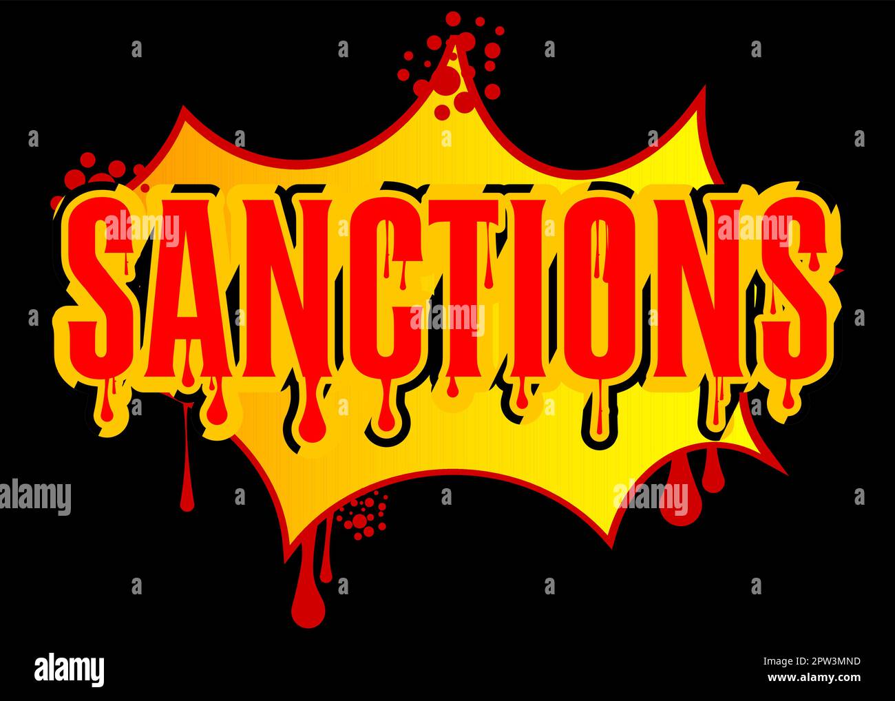 Sanctions. Graffiti tag. Stock Vector