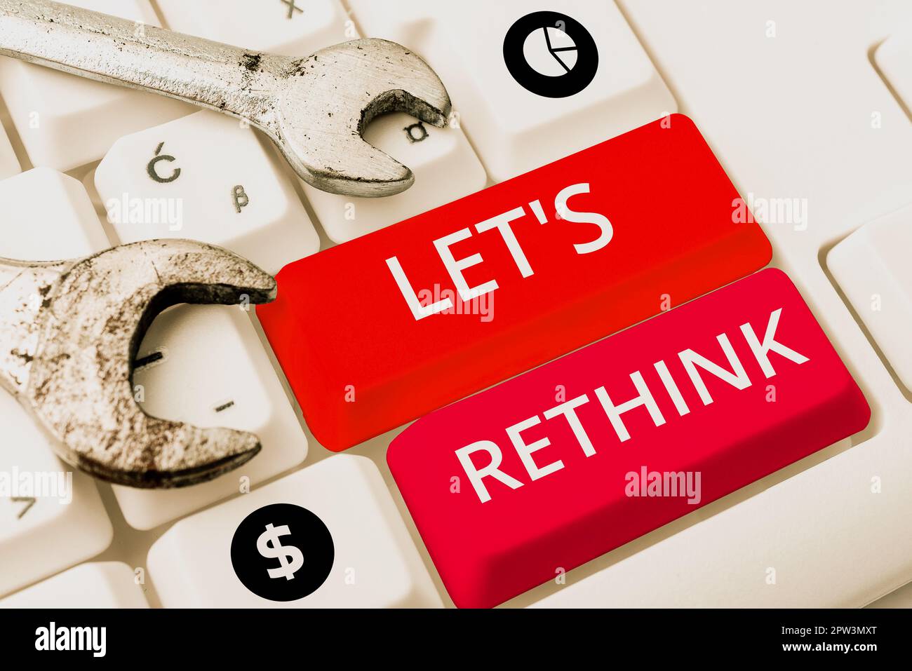 Let's Rethink Sign displaying Let's Rethink, Word Written on an Afterthought To ...