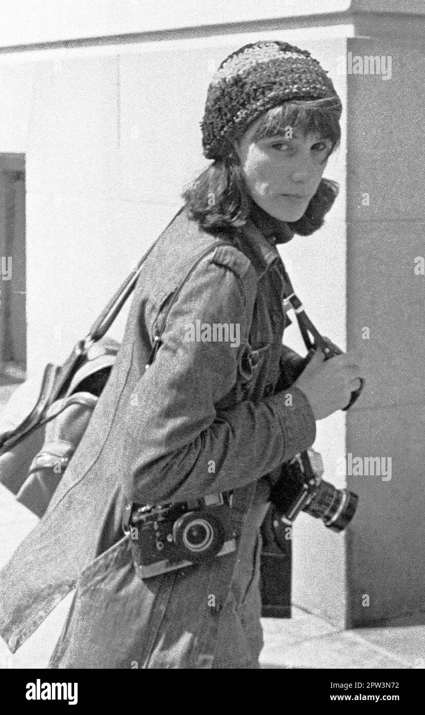 photographer, Elizabeth Sunflower covering the Patty Hears trial in San Francisco, California, 1975 Stock Photo