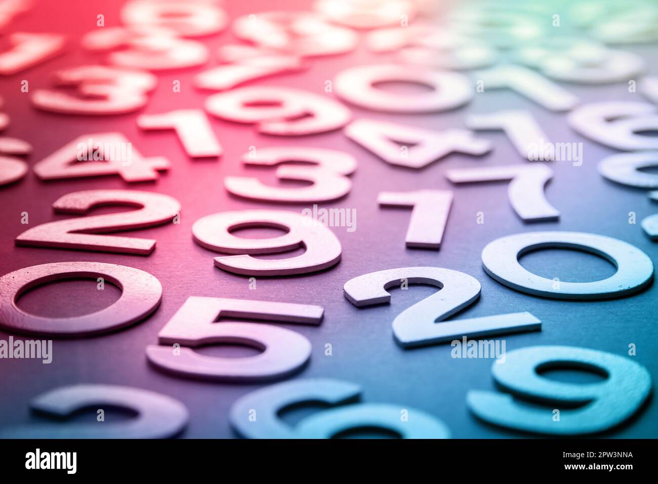 Mathematics abstract background made with solid numbers - Closeup view Stock Photo