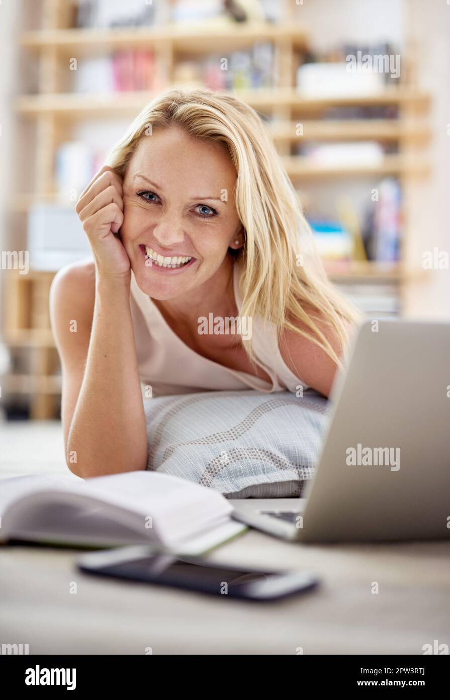 Beautiful mature woman lying on hi-res stock photography and images - Alamy
