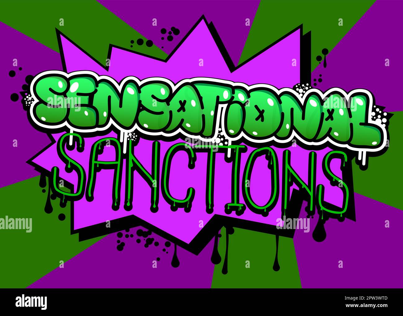 Sanctions. Graffiti tag. Stock Vector