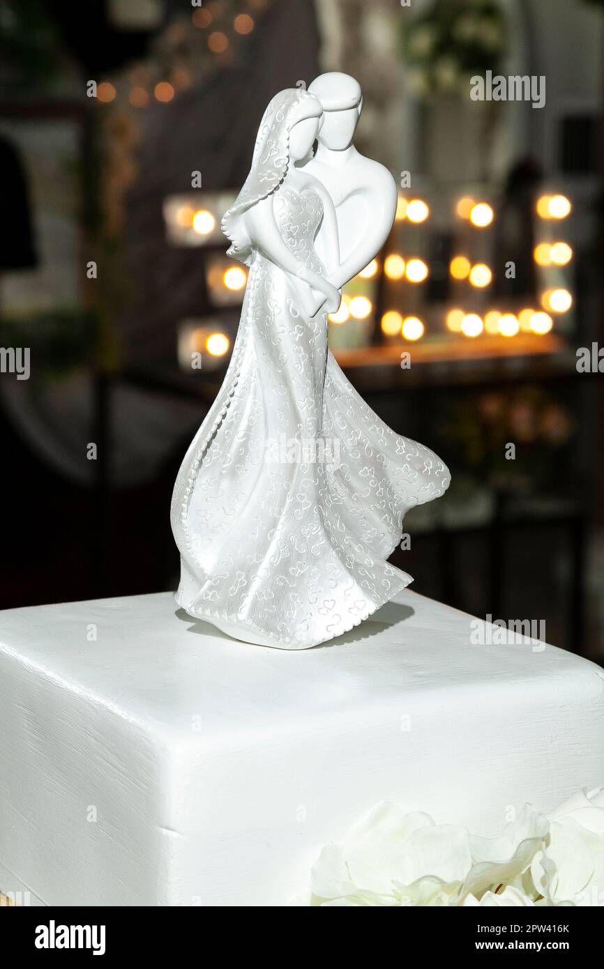 Social event; Figure Represent The Bride And Groom On The Wedding Cake