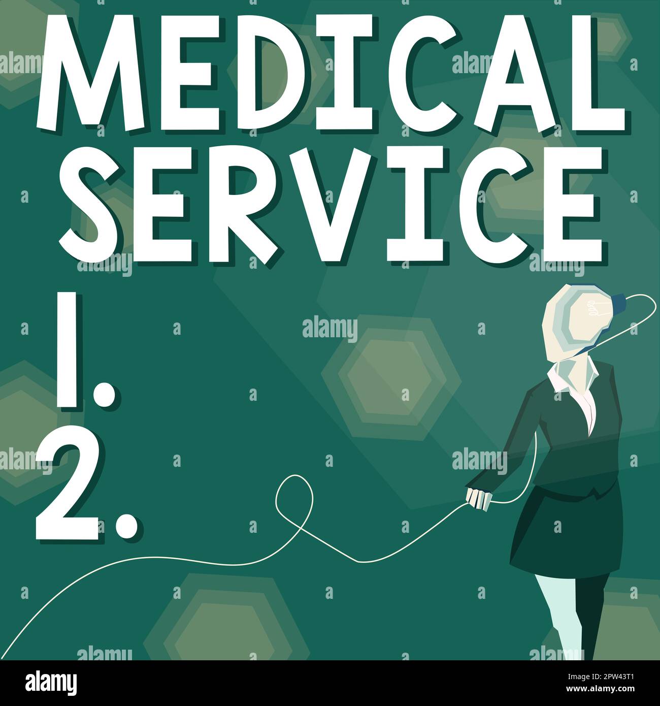 Text caption presenting Medical Service, Business approach treat