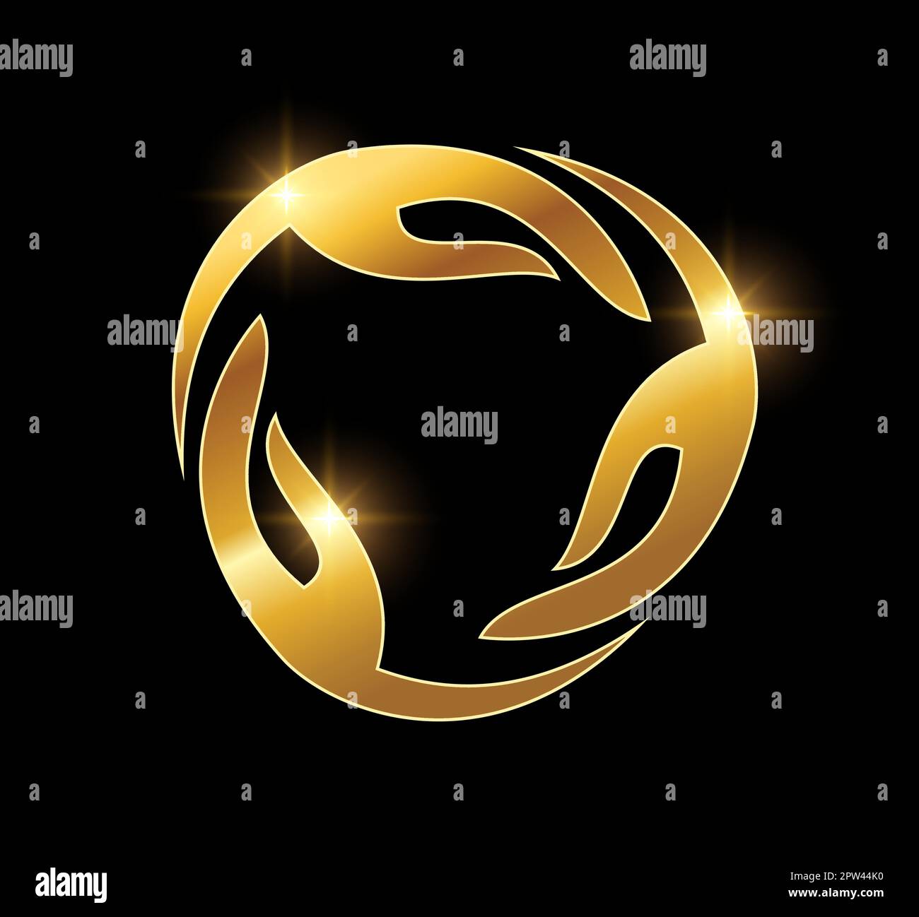 Golden Circle Hand Logo Vector icon Stock Vector Image & Art - Alamy