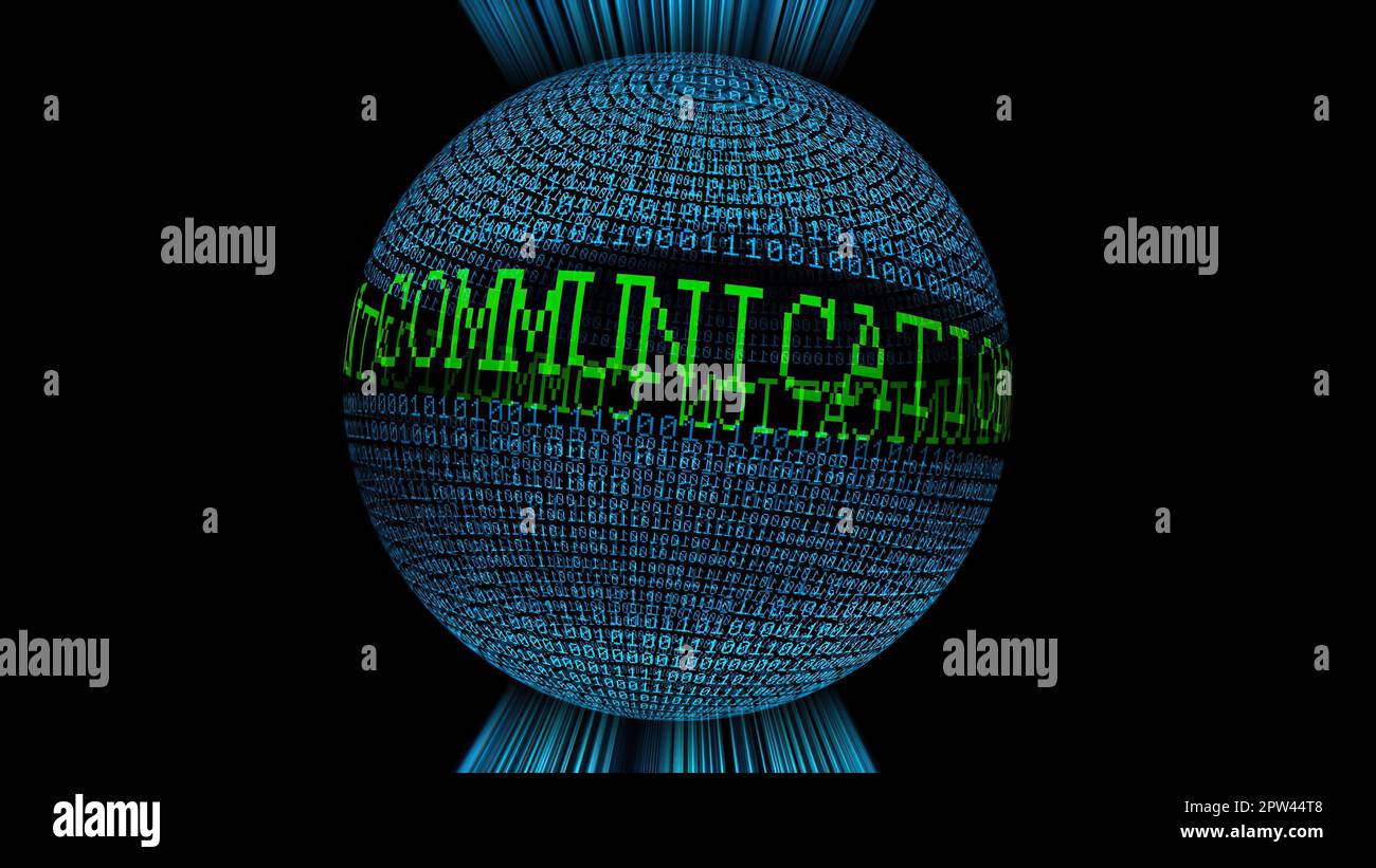 Communication and binary data sphere concept Stock Photo