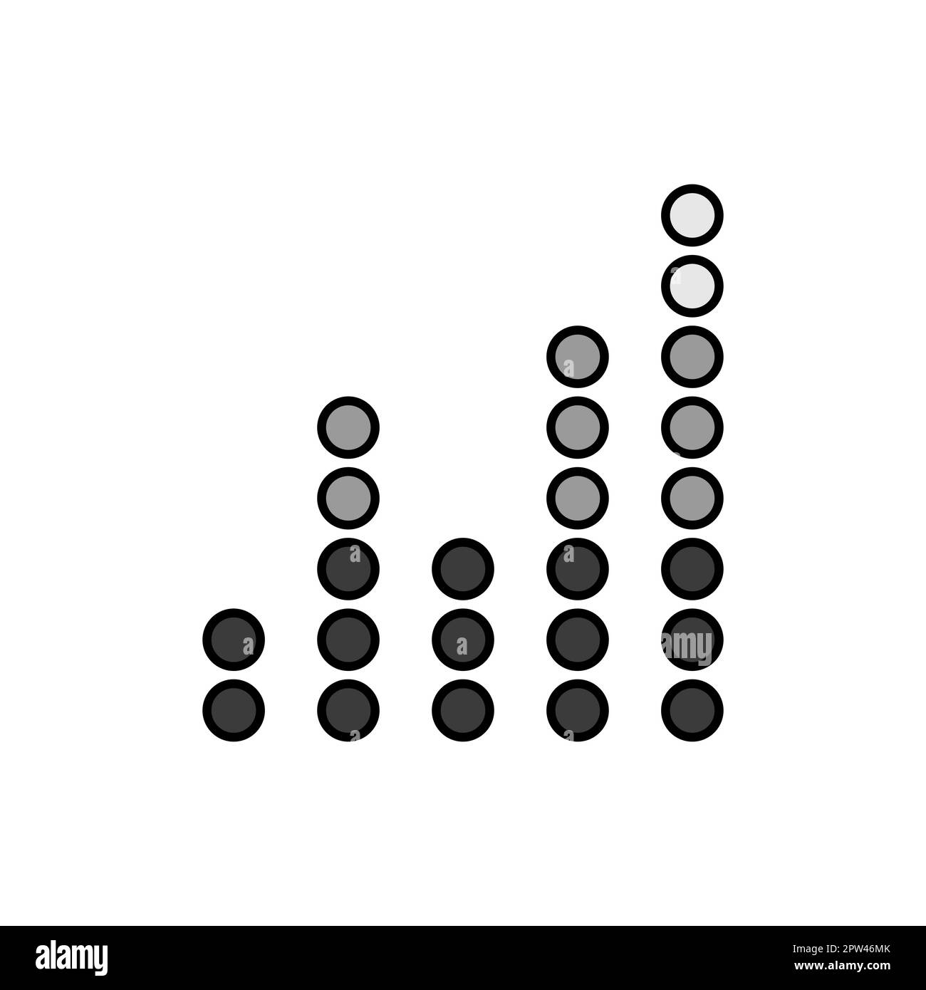 Equalizer, frequency with dots color vector grayscale icon. Audio