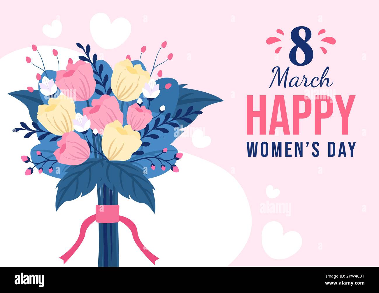International Women's Day on March 8 Illustration to Celebrate the Achievements of Women in Flat Cartoon Hand Drawn Landing Page Templates Stock Vector