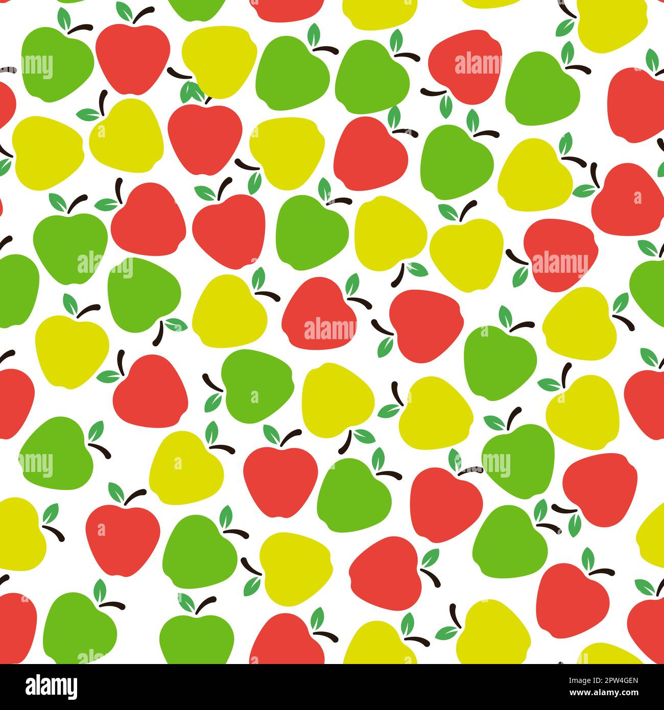 Seamless pattern with apples on a white background Stock Vector