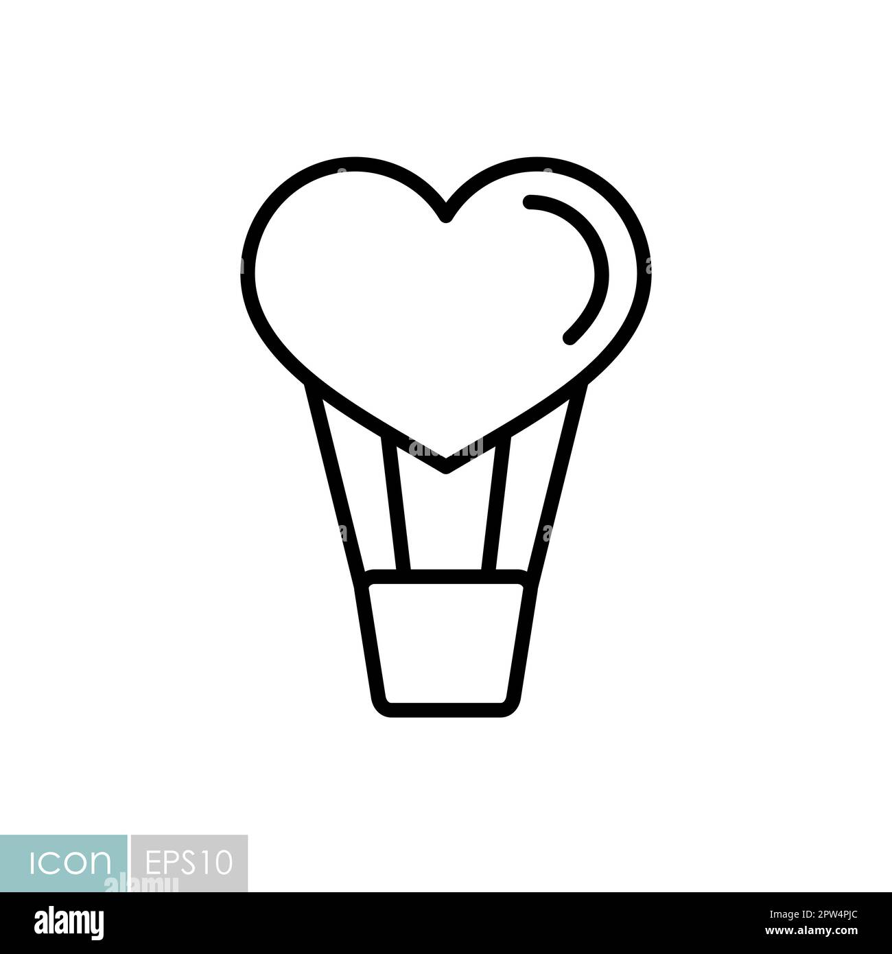 Heart air balloon vector isolated icon Stock Vector Image & Art - Alamy