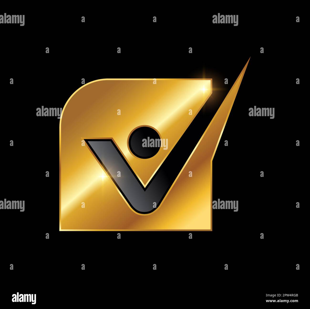 Golden Monogram Logo Initial Letter V Stock Vector Image & Art - Alamy