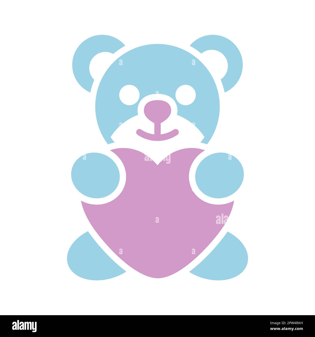 Teddy holding in the paws of big heart icon Stock Vector Image & Art ...