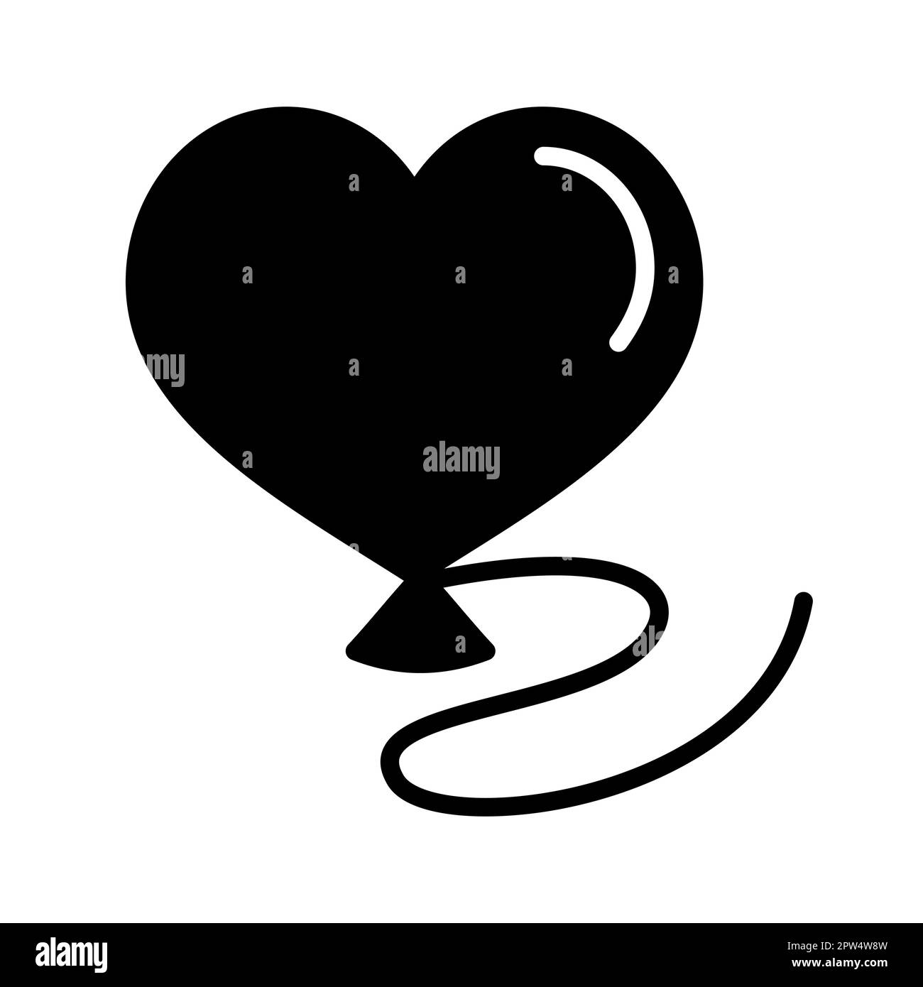 Balloon in the form of heart vector icon Stock Vector Image & Art - Alamy