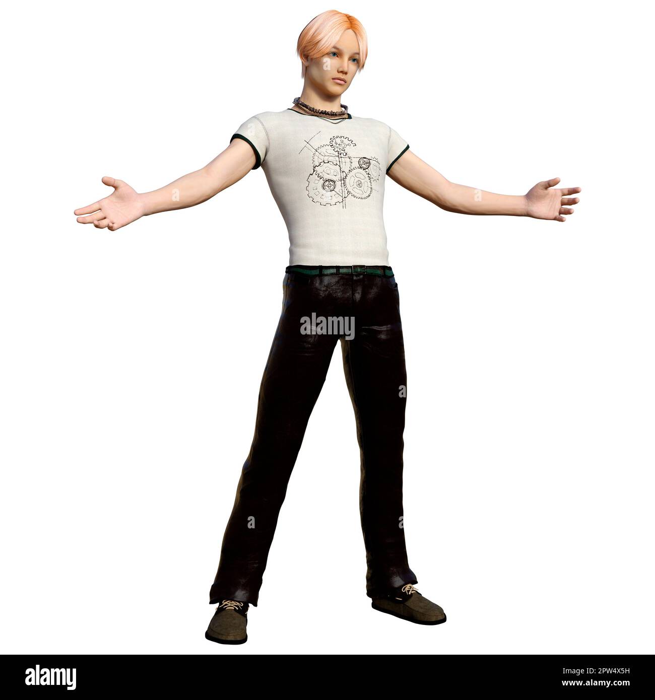 Boy Rendering 3D rendering of a teenager boy isolated on white background Stock Photo ...