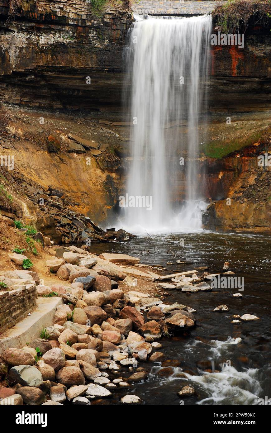 Minnehaha Falls in Minneapolis, Minnesota Stock Photo