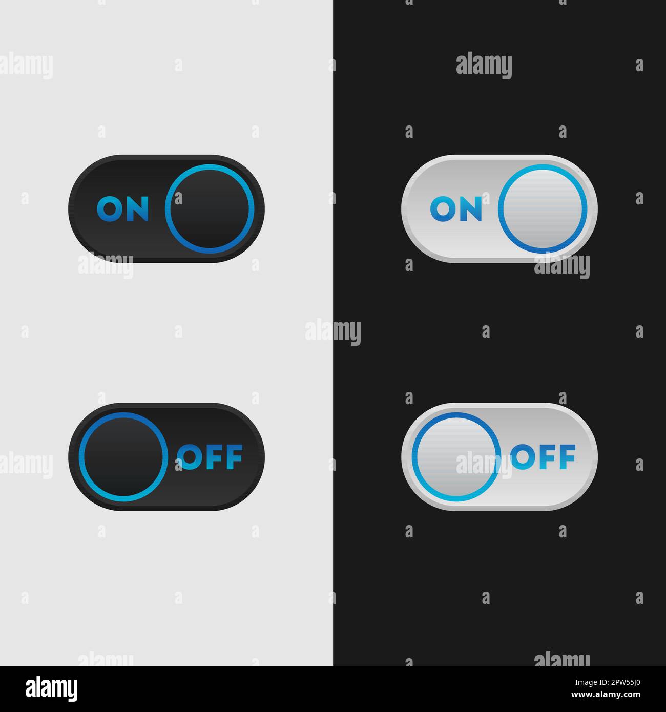 Icon set multi colored button in flat style Stock Vector Image & Art ...