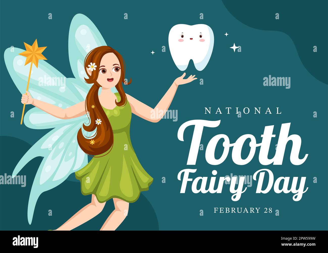 National Tooth Fairy Day with Little Girl to Help Kids for Dental