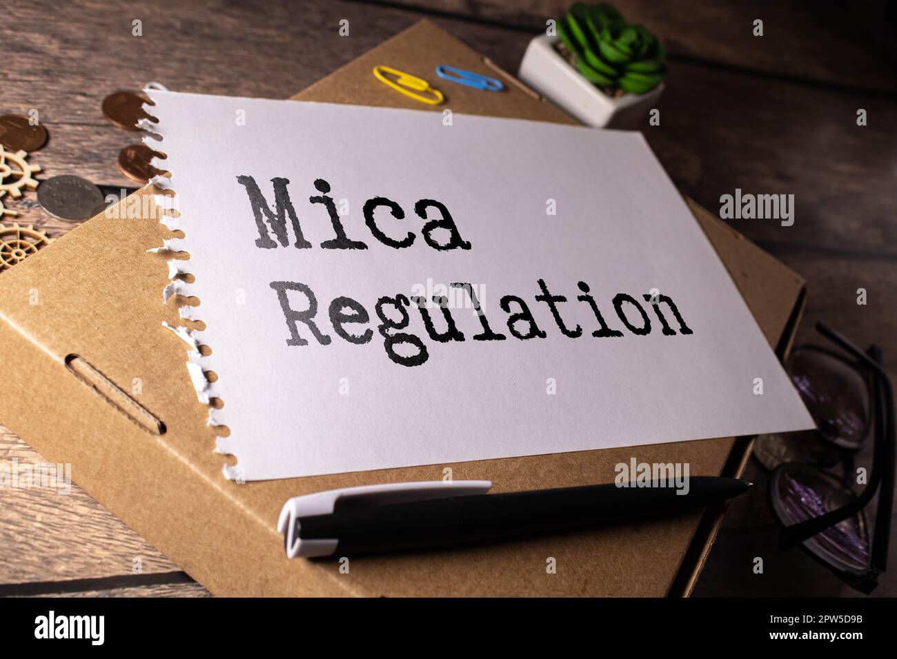 Markets in Crypto-Assets MiCA Regulation inscription on wooden blocks on  dark background Stock Photo - Alamy
