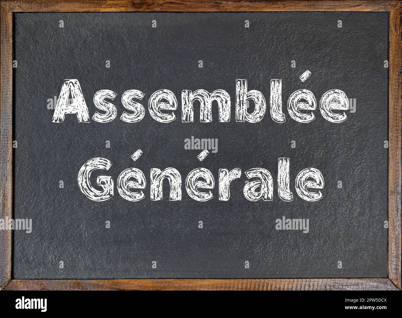 General Assembly. Text in French on blackboard Stock Photo Alamy