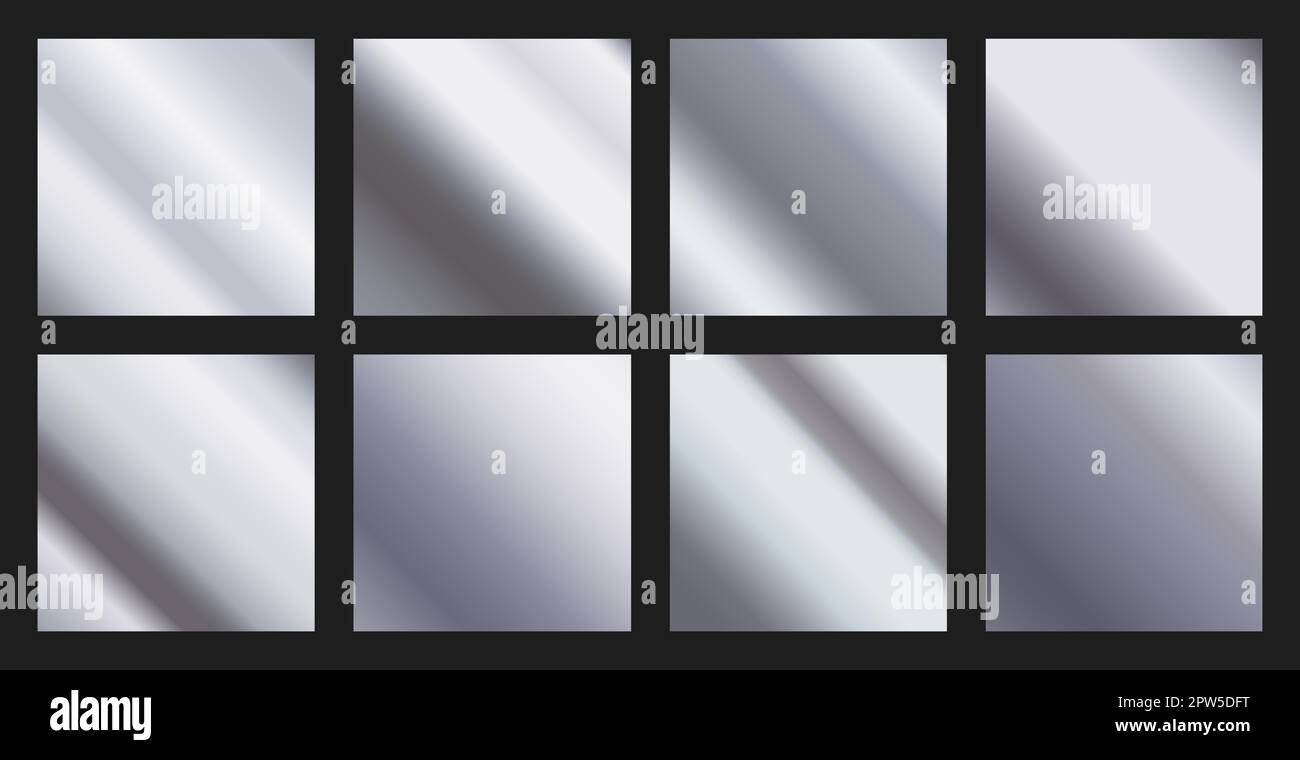 Set of 8 pcs. aluminum backgrounds texture - Vector illustration Stock ...